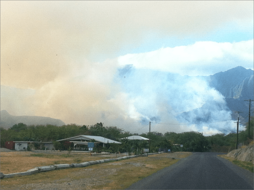 wildfire and smoke in the distance